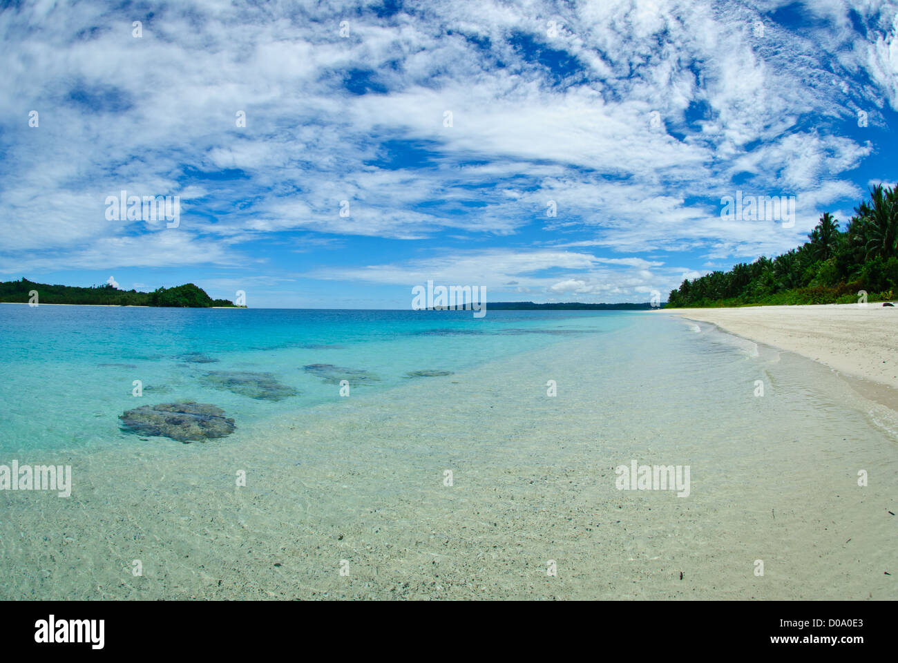 The white sand beach of Aloita island in the Mentawai, West Sumatra, Indonesia. A gem in the Indian Ocean Stock Photo