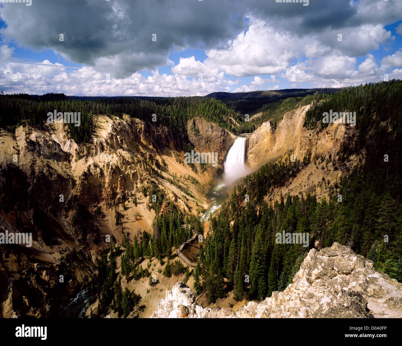 Yellowstone River, Wyoming Lower Falls, USA Stock Photo