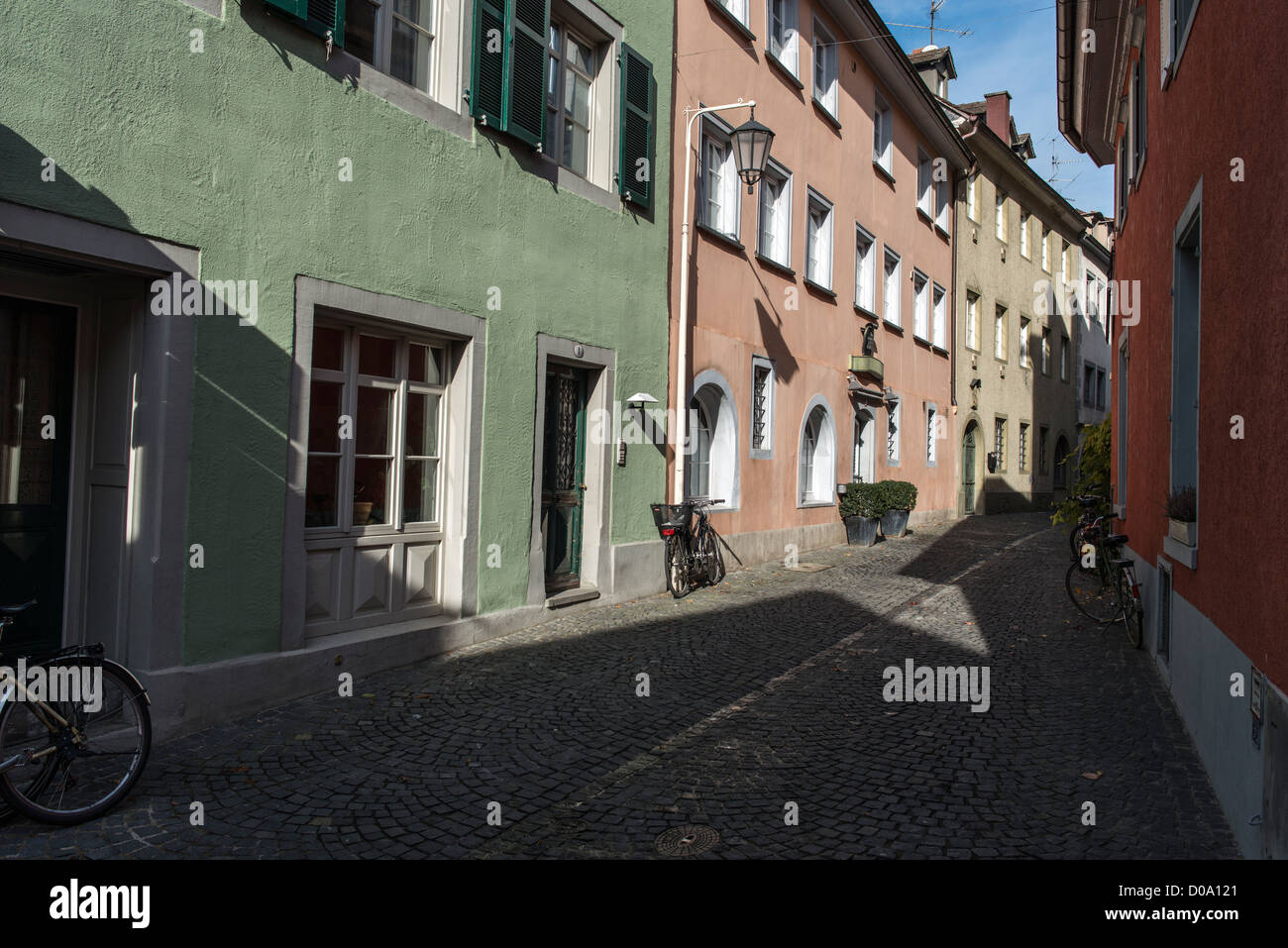 Colourful old houses,in the narrow alleys of Altstadt,The old Konstanz
