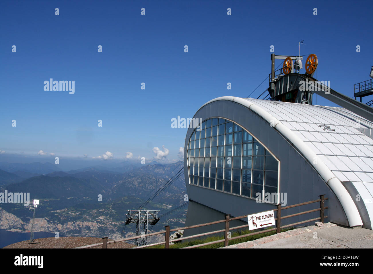 intermediate cable car station above Malcesine, Lake Garda Stock Photo