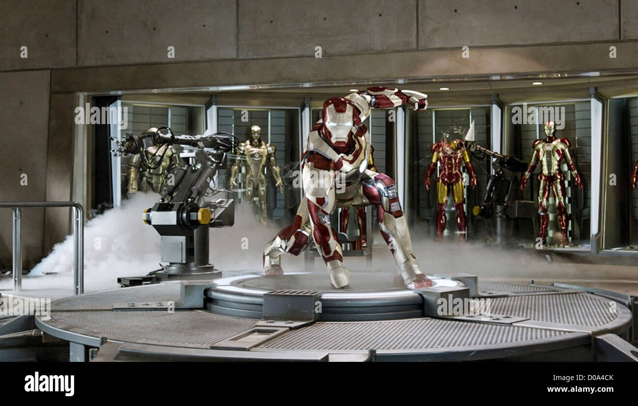 IRON MAN 3 - 2013 MVLFFLLC Marvel film with Robert Downey Jnr as Iron Man Stock Photo