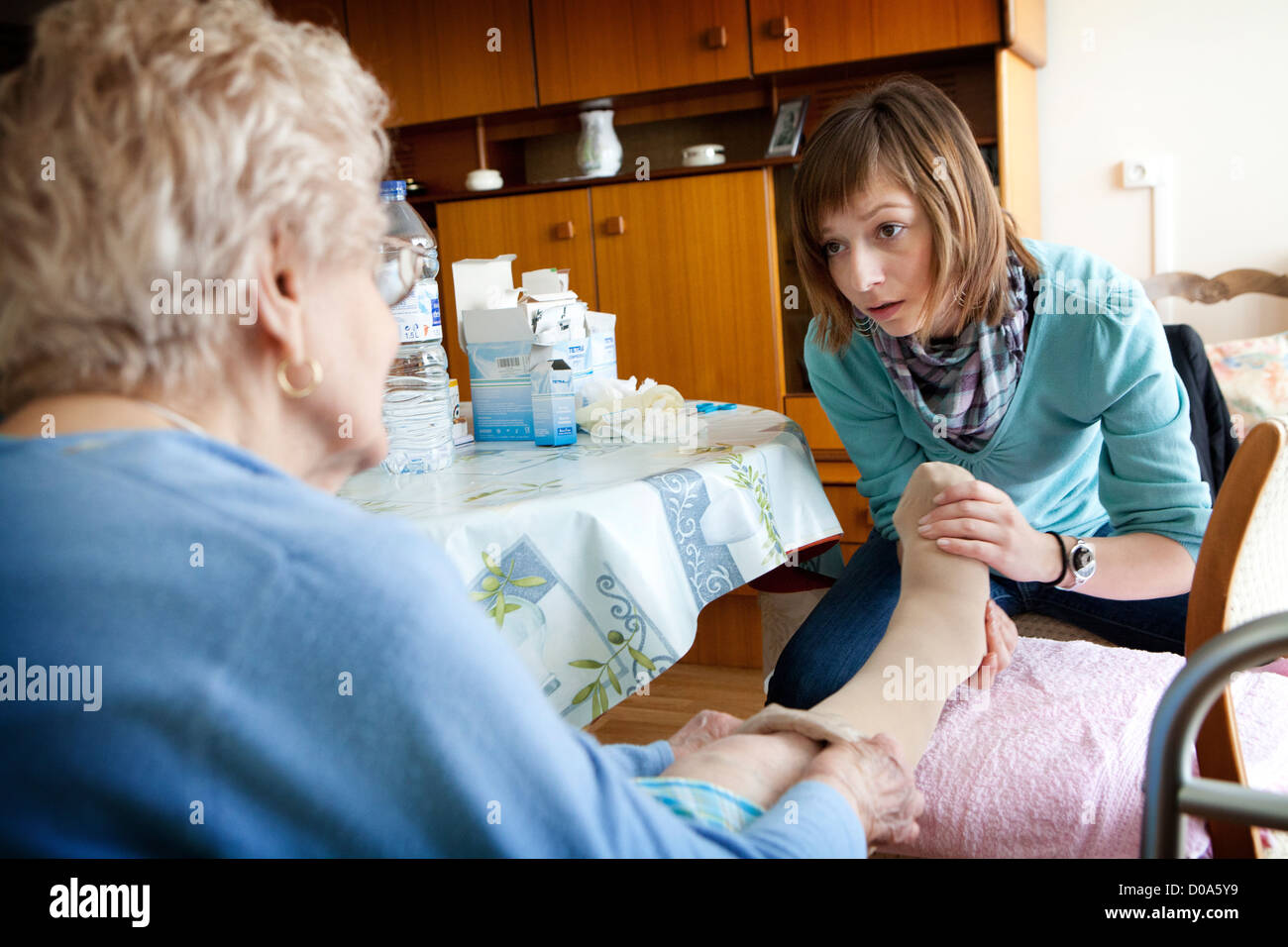 NURSE DISPENSING CARE Stock Photo Alamy