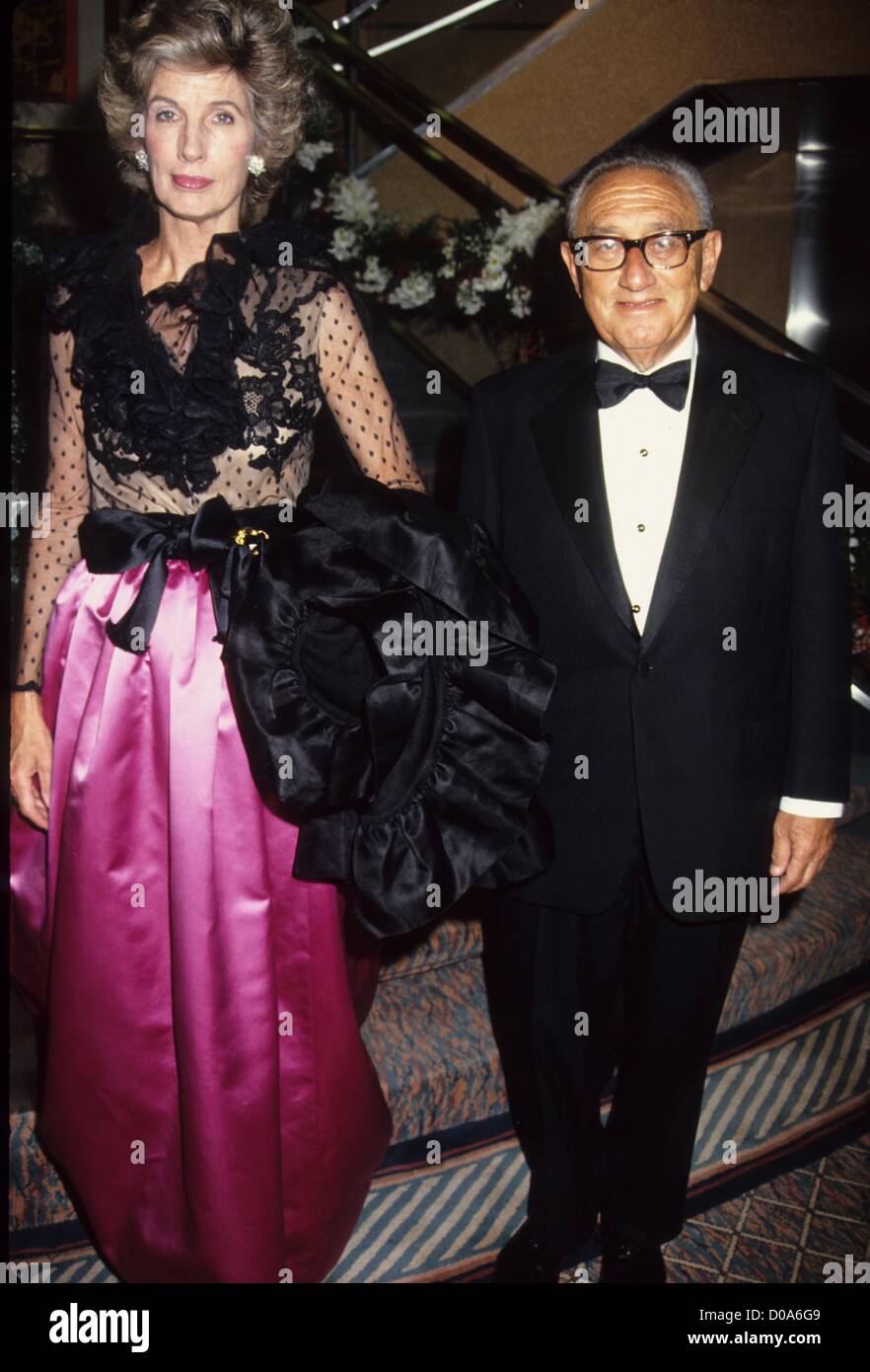 HENRY KISSINGER with wife Nancy Kissinger at Margaret Thatcher aboard the Royal P'ces 1991.a7916.Supplied by   Photos, inc.(Credit Image: © Supplied By Globe Photos, Inc/Globe Photos/ZUMAPRESS.com) Stock Photo