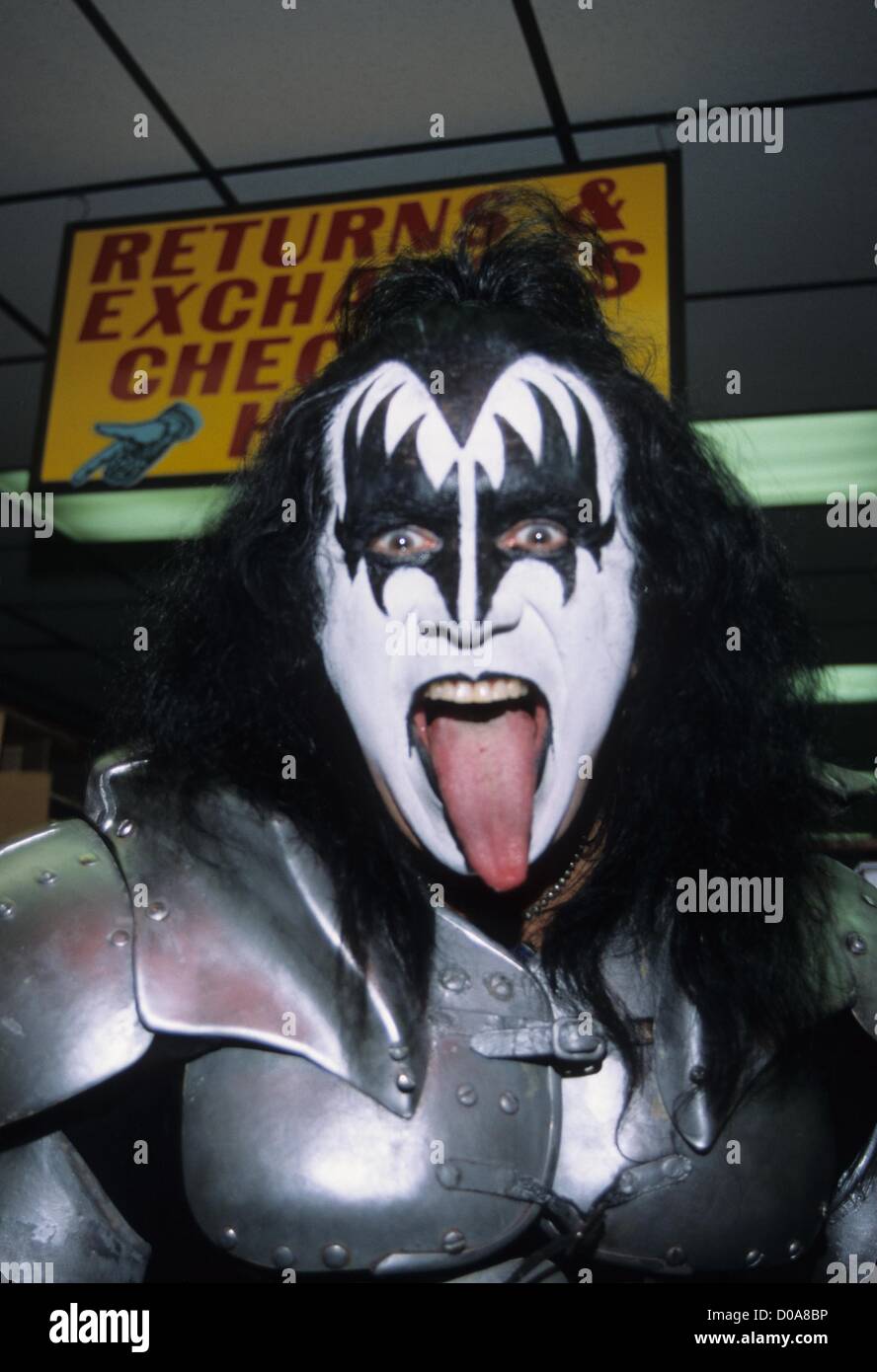 GENE SIMMONS.Kiss in store appearance at Tower Records in West Hollywood, Ca. 2001.k23304ag.KISS.(Credit Image: © Amy Graves/Globe Photos/ZUMAPRESS.com) Stock Photo