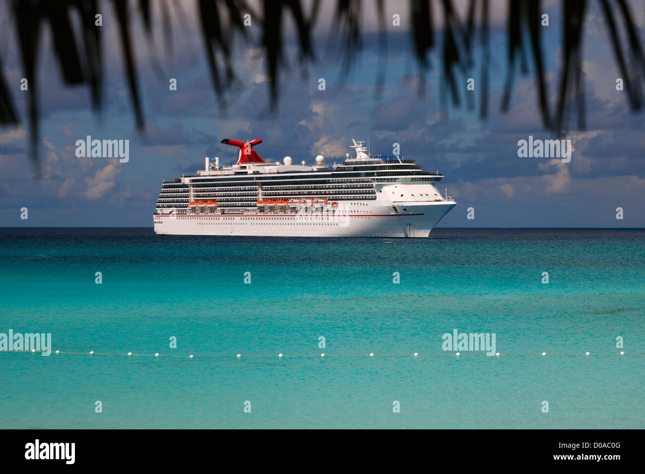 Cruise line ship in Caribbean sea Stock Photo