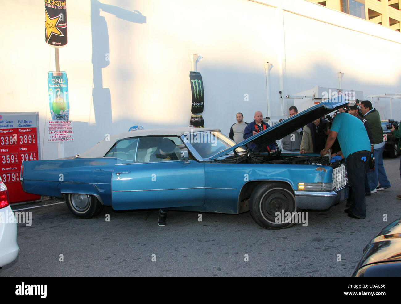 Mischa Barton takes her car to a gas station to get looked at Los