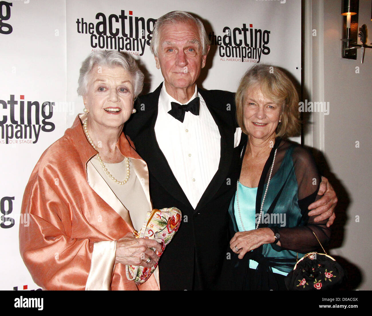 Angela Lansbury, her brother Edgar Lansbury and his wife Louise Lansbury The Acting Company's 2010 Masquerade Gala The Pierre Stock Photo