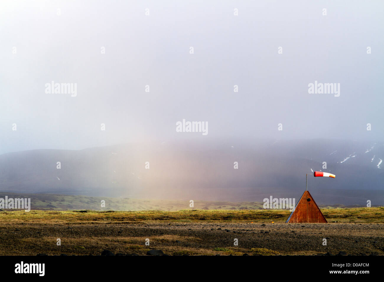 WIND INDICATOR ROAD GRIMSSTADIR FJOLLUM SITE PROJECT FOR CONSTRUCTION TOURIST COMPLEX CONCEIVED CHINESE REAL ESTATE DEVELOPER Stock Photo