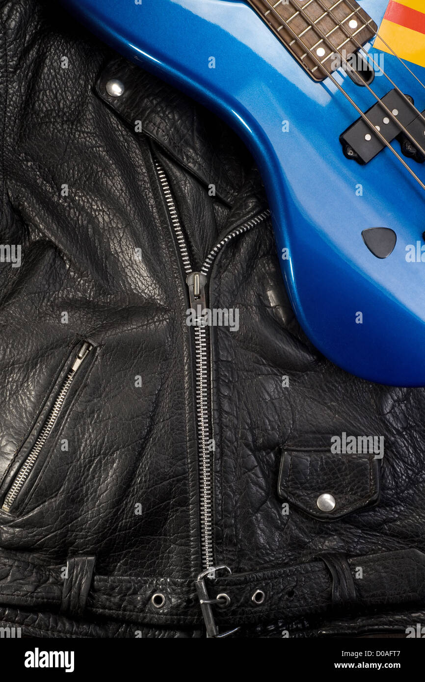 Leather biker jacket detail hi-res stock photography and images - Alamy