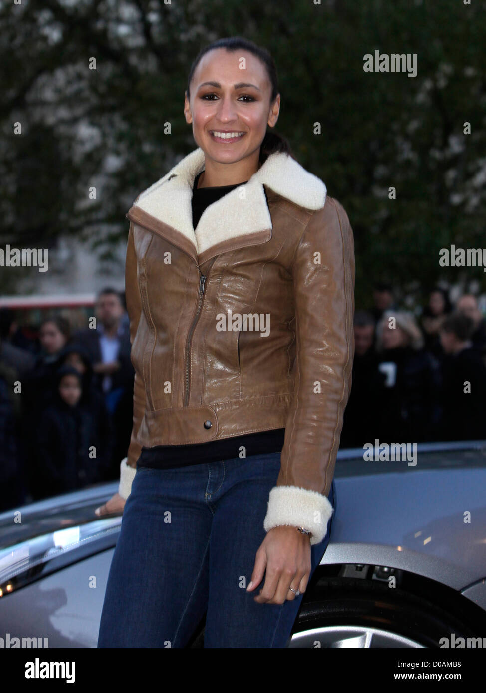 Olympic gold medallist Jessica Ennis posed with the all new Jaguar F-TYPE and gave a press conference near st. pauls cathedral, 01/12/2012 Stock Photo