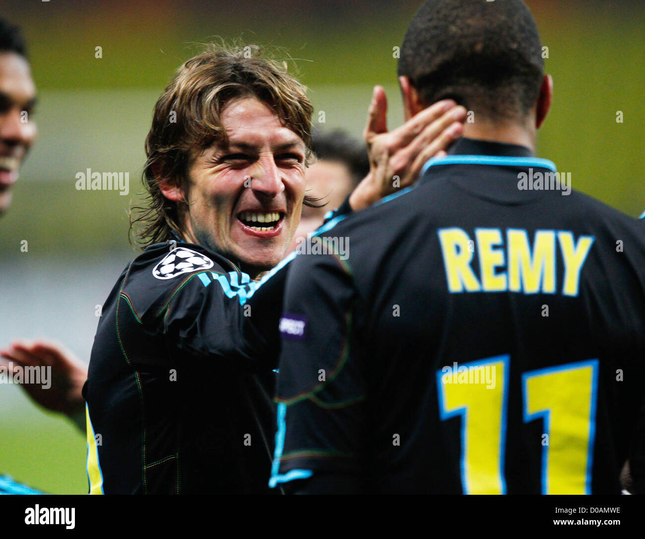 Loic Remy Baby Loic Remy of Olympique UEFA Champions League game Moscow vs Olympique ...