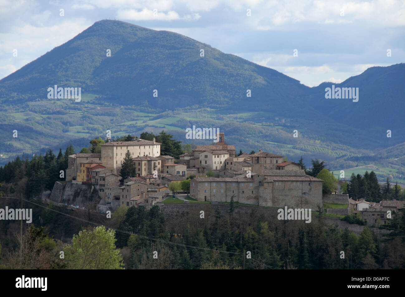 the Umbria hill town of Montone in Italy Stock Photo