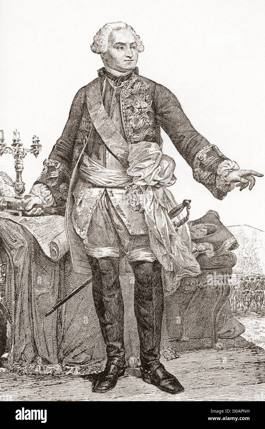 Ulrich Frédéric Woldemar, Comte de Lowendal, 1700–1755. German-born French soldier and statesmen. Stock Photo