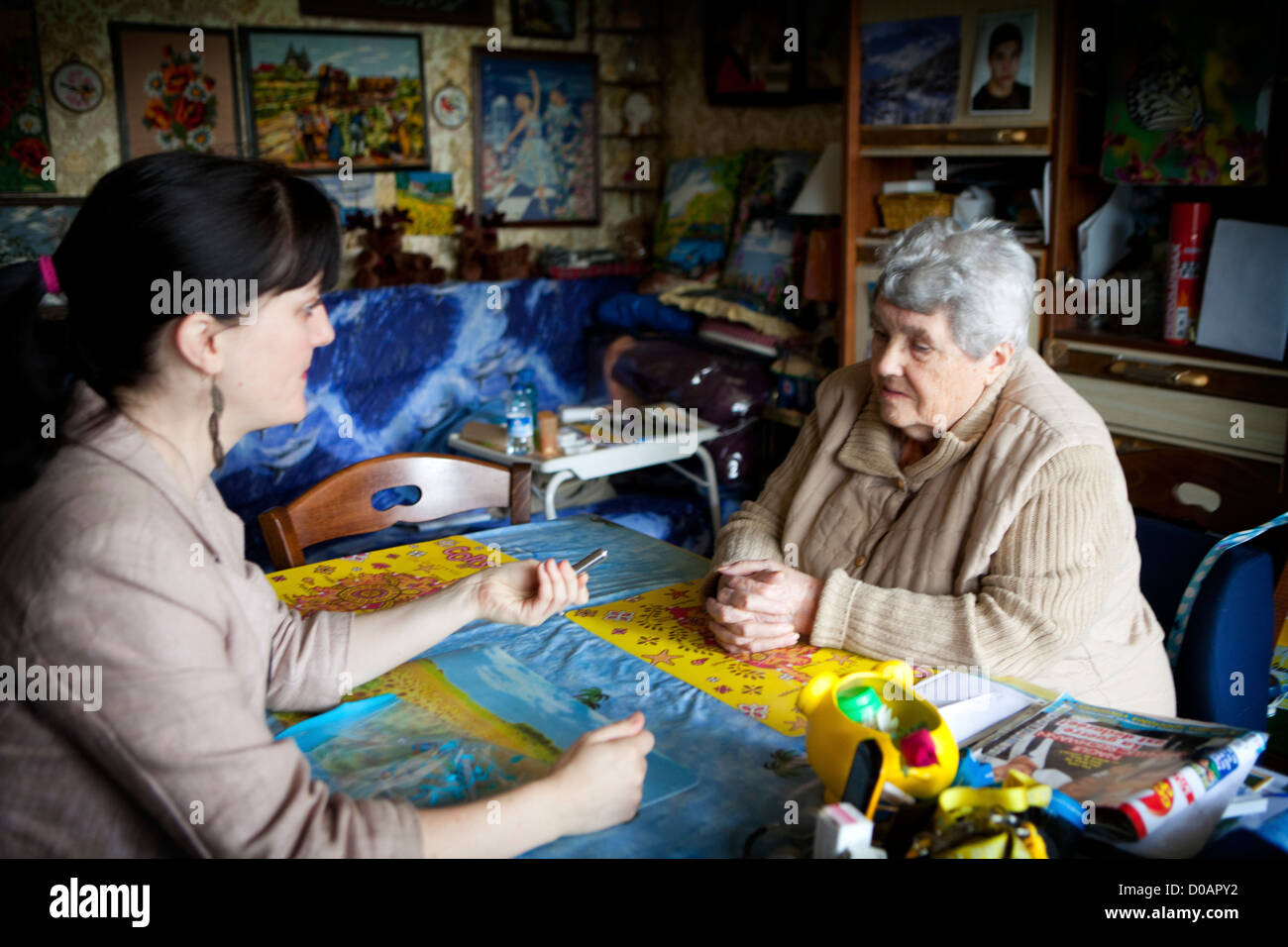 ELDERLY PERSON IN SPEECH THERAPY Stock Photo Alamy