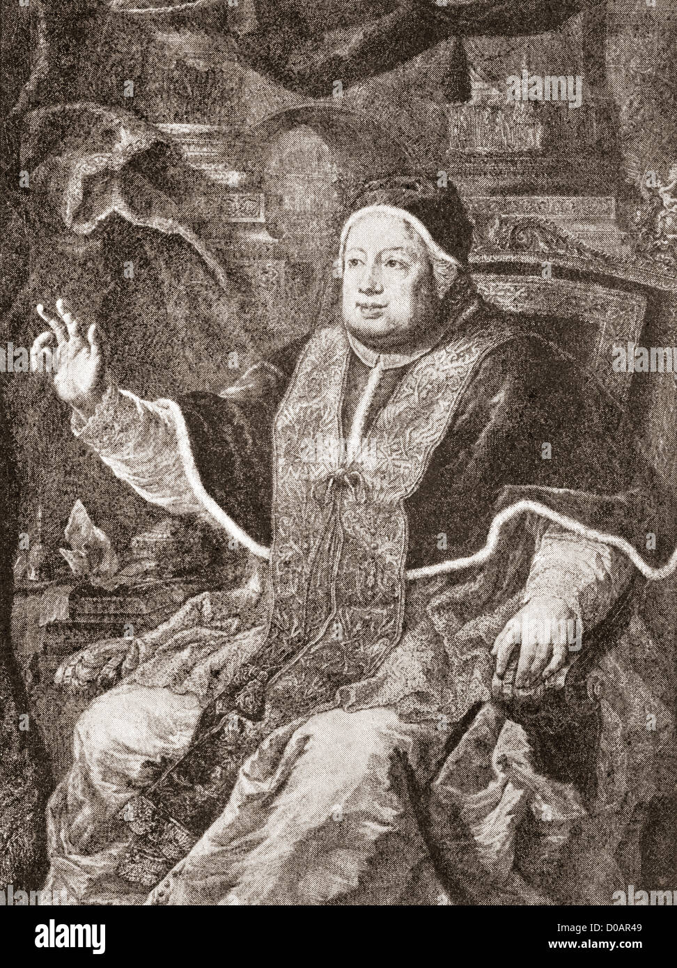 Pope Clement XIII, 1693 – 1769, born Carlo della Torre di Rezzonico. Stock Photo