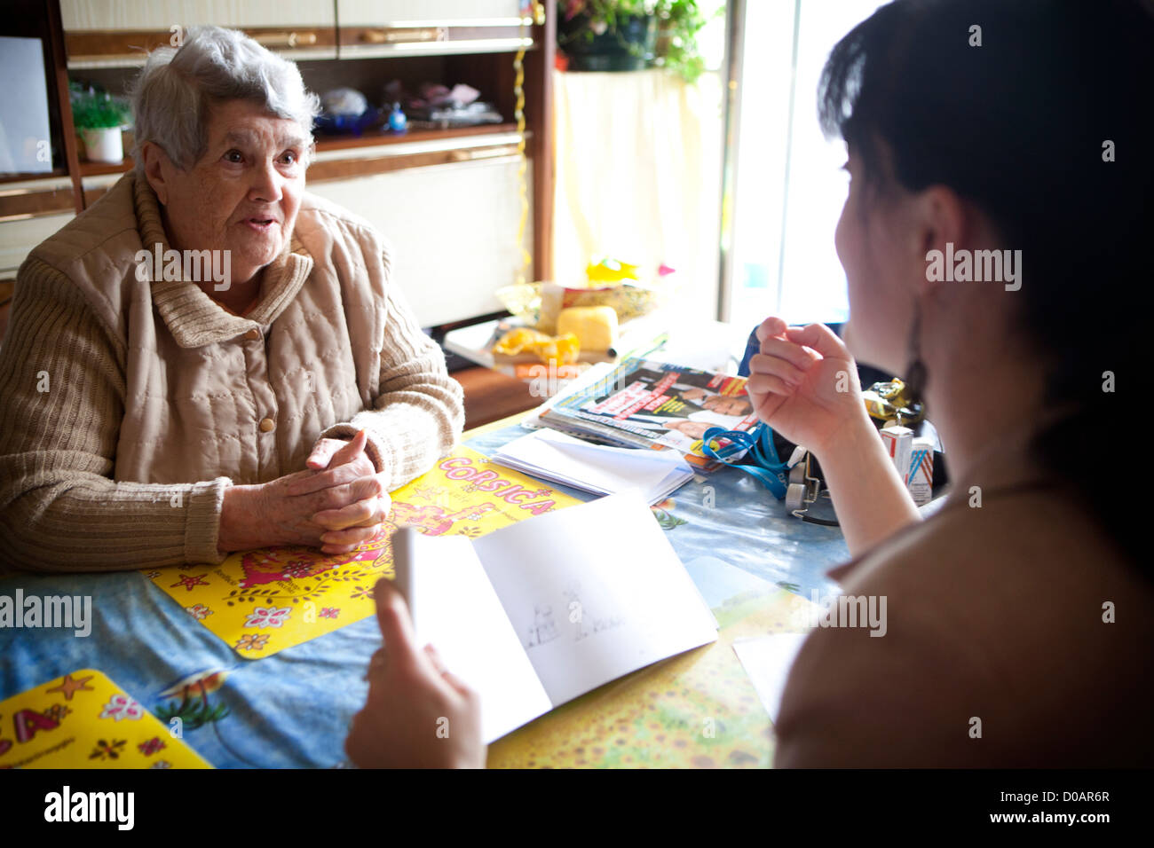 ELDERLY PERSON IN SPEECH THERAPY Stock Photo Alamy