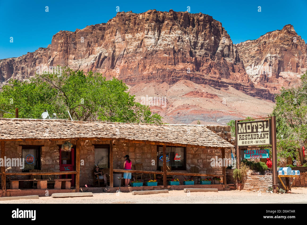 Vermilion Cliffs Motel and Restaurant, US89A, Arizona Strip, Coconino County, Arizona. Stock Photo