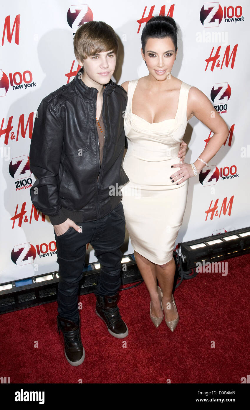 Justin Bieber and Kim Kardashian Z 100’s Jingle Ball 2010 