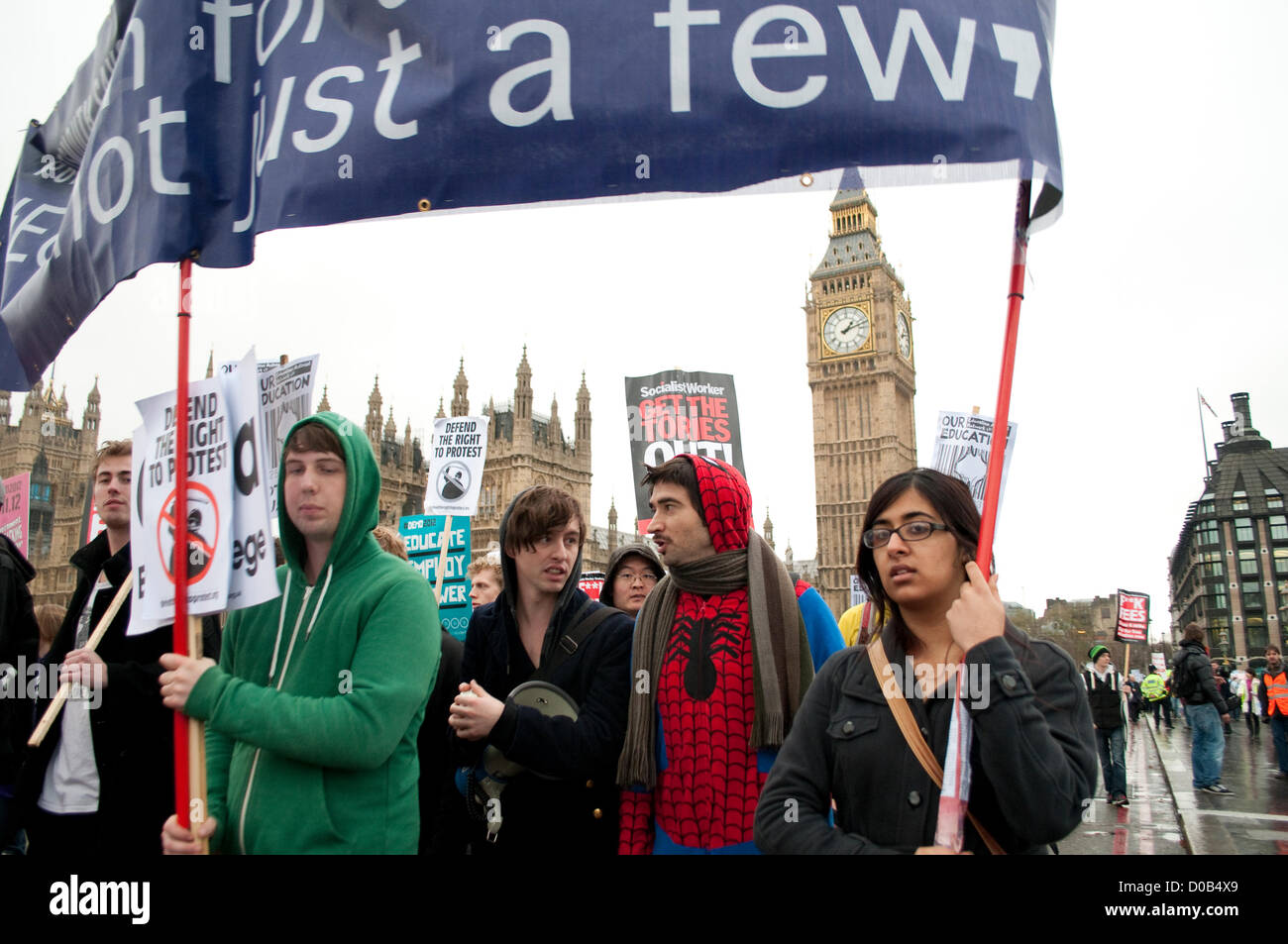 Student protest against rise in tuition fees, London, 21/11/2012 Stock ...