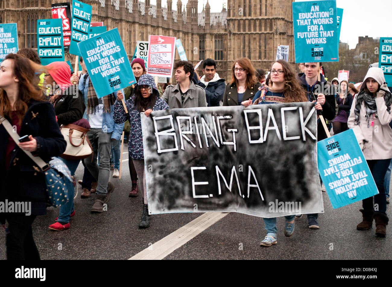 Student protest against rise in tuition fees, London, 21/11/2012 Stock ...