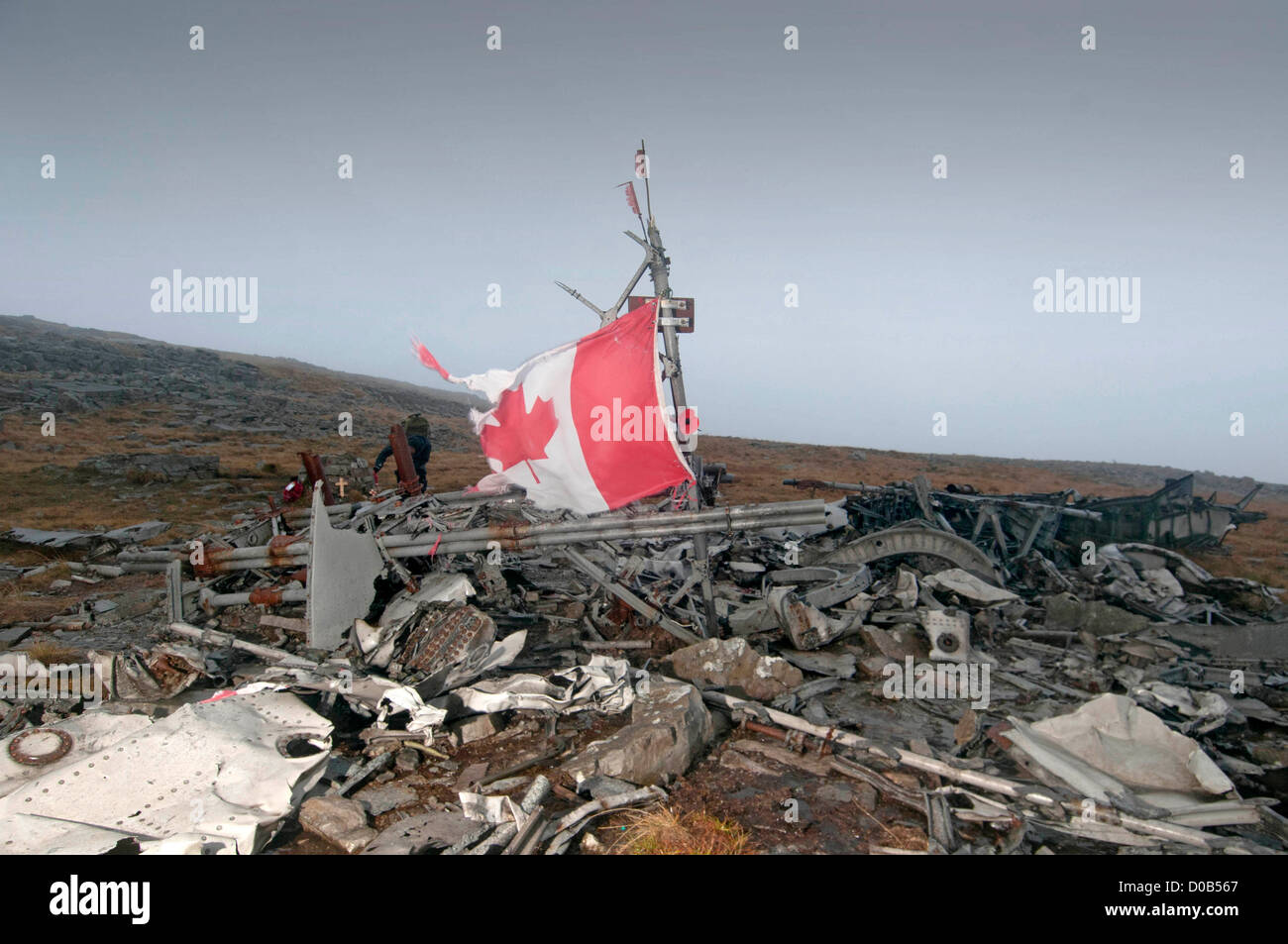 Crash site of a World War two Wellington Bomber which crashed into Carreg Coch in the Brecon Crash site of a World War two Wellington Bomber which crashed into Carreg Coch in the Brecon