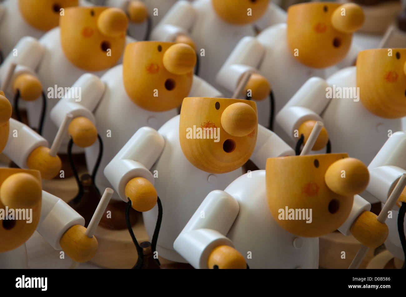 German "Smoking Man" Christmas ornaments being made in a manufactory in