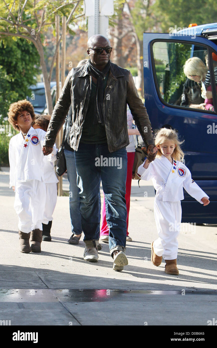 Seal and his children Henry and Leni Heidi Klum and Seal drop their