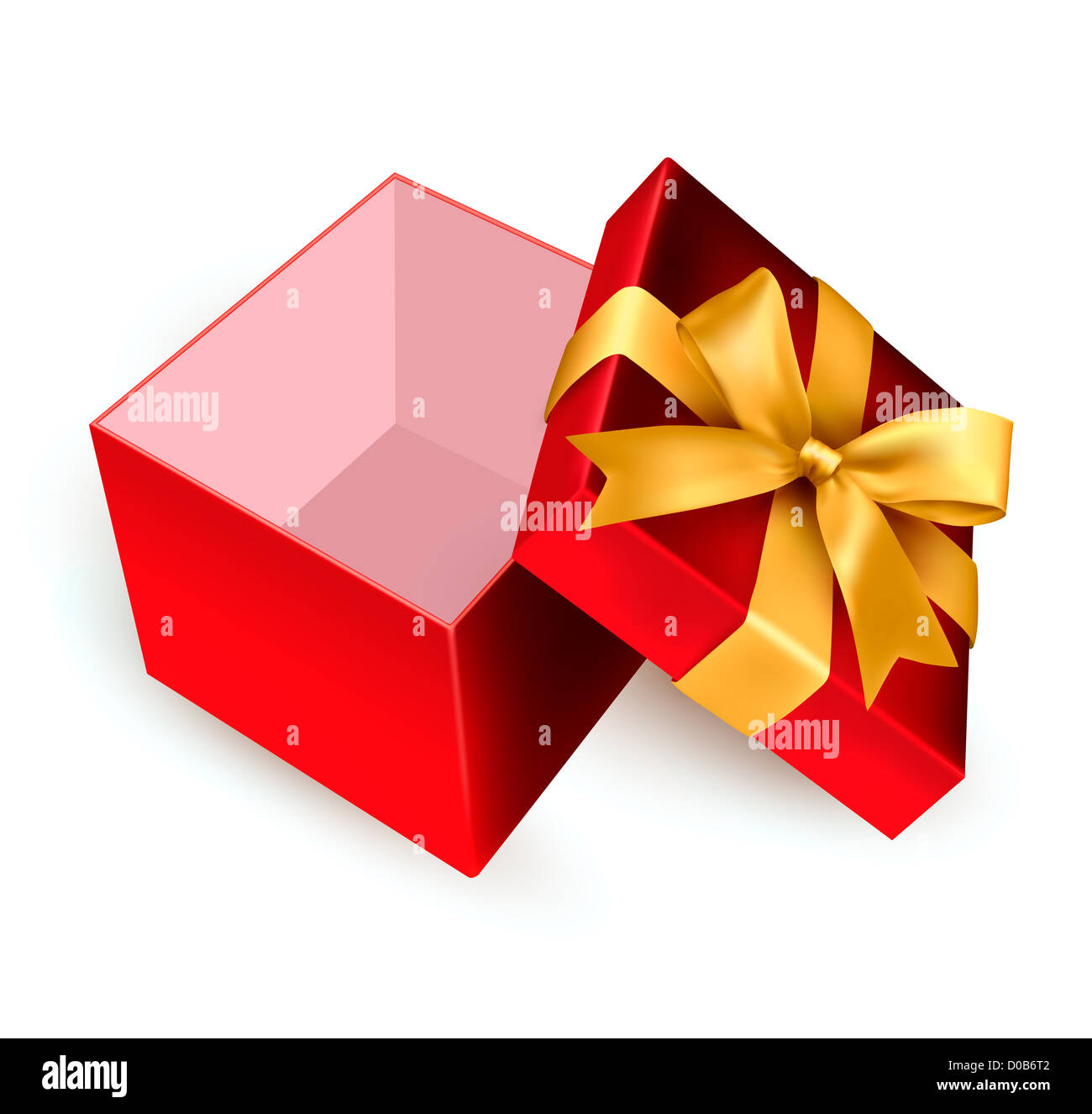 Open gift box with bow Stock Photo Alamy