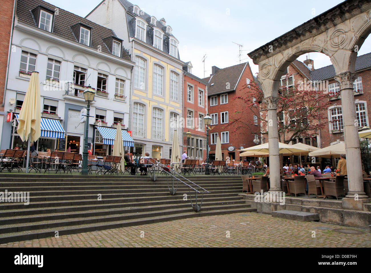 Typical square in Aachen, Germany, Europe Stock Photo