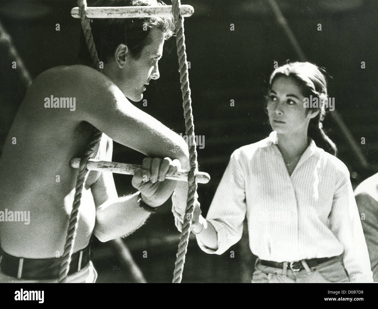 PAT BOONE on the set of the 1962 film The Main Attraction with Nancy Kwan Stock Photo