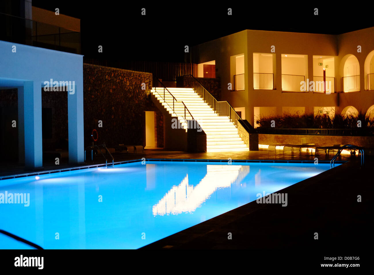 Pool, lights and reflections Stock Photo - Alamy