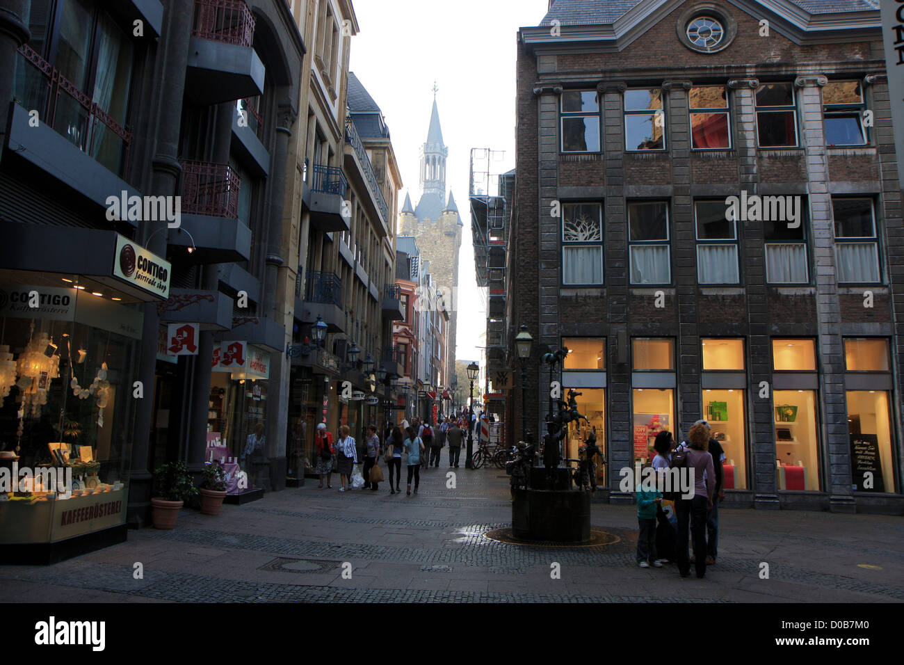 Typical street in Aachen, Germany, Europe Stock Photo