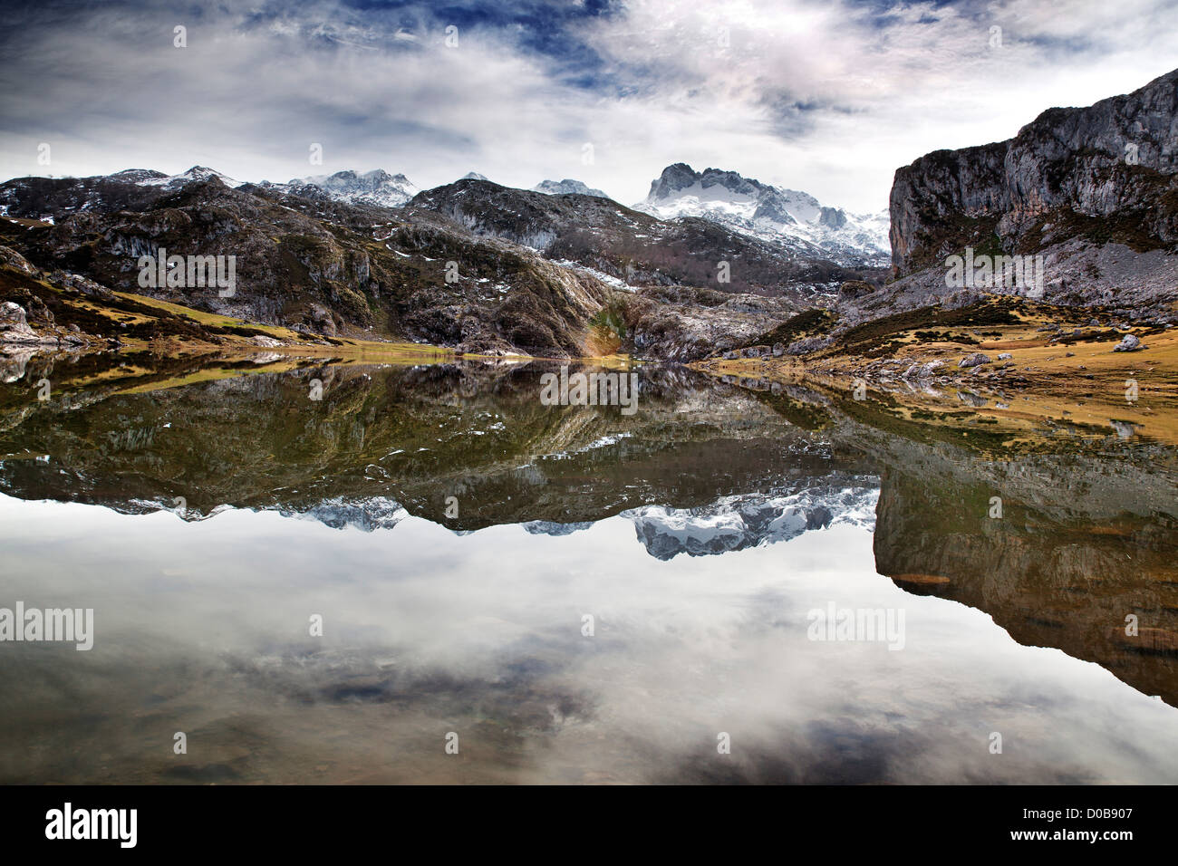 Ercina Lake Covadonga Picos de Europa Asturias Spain Stock Photo