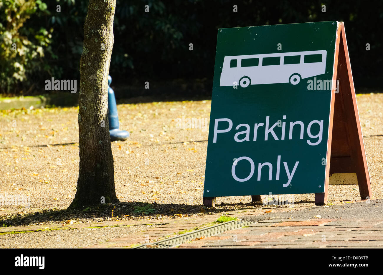 A sign confirming bus parking only. Stock Photo