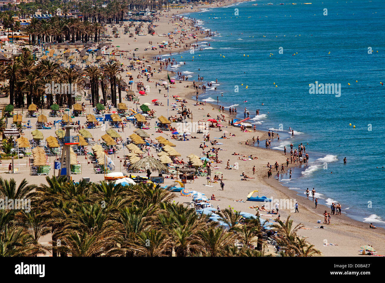 Bajondillo beach Torremolinos Malaga Costa del Sol Andalusia Spain Stock Photo