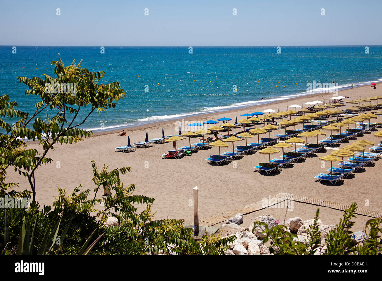 La Carihuela beach Torremolinos Malaga Costa del Sol Andalusia Spain Stock Photo