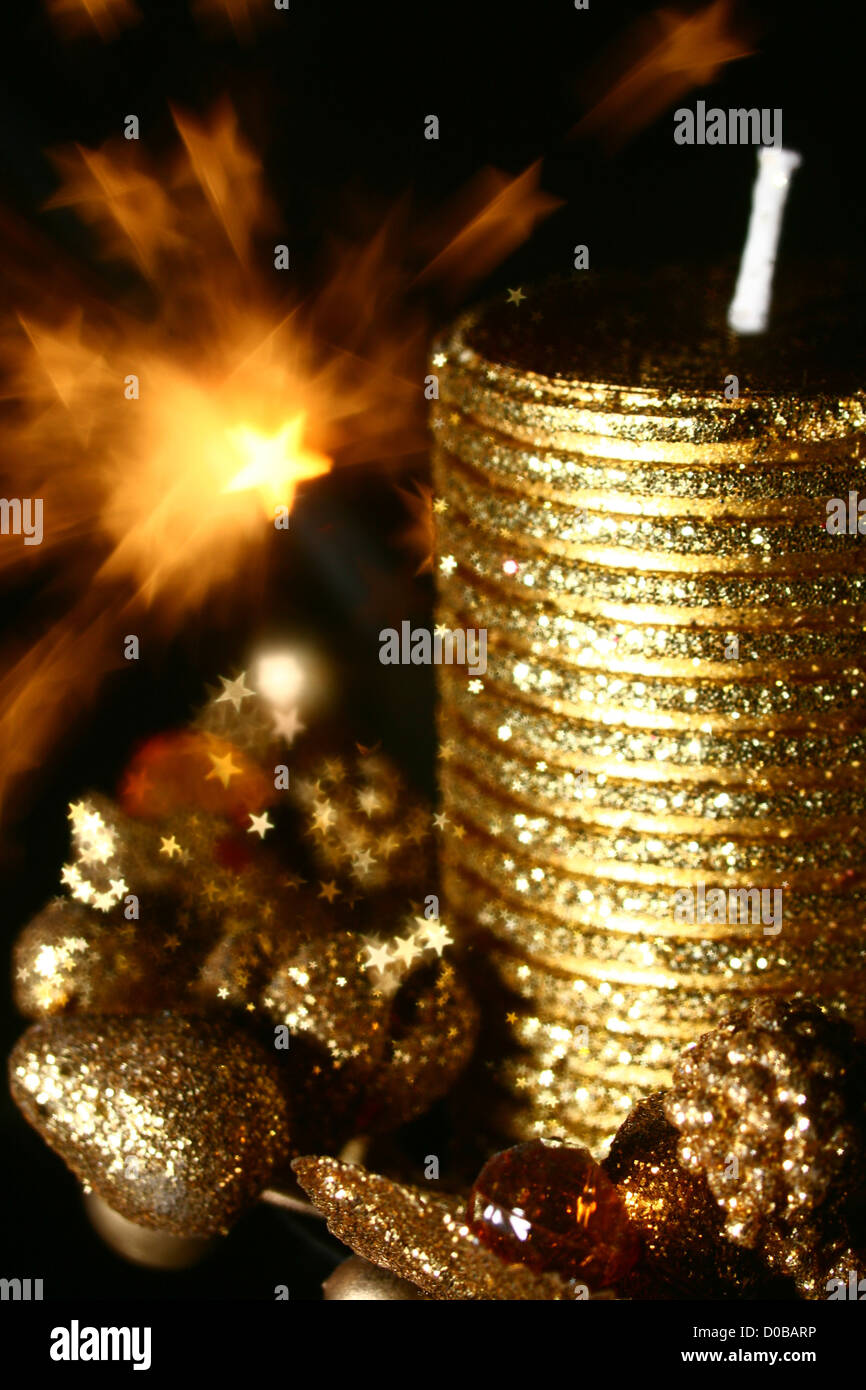 golden stars holiday background macro close up Stock Photo - Alamy