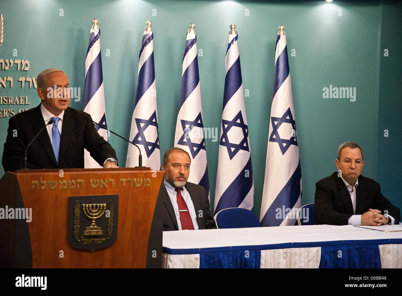 Prime Minister Benjamin Netanyahu addresses the nation at a press