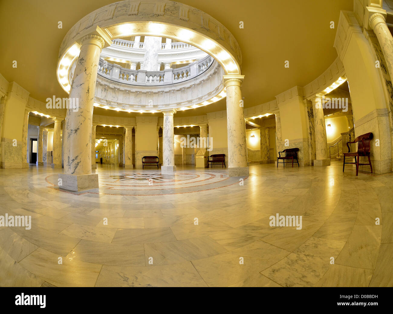 State capital building dome with lights and glass Stock Photo