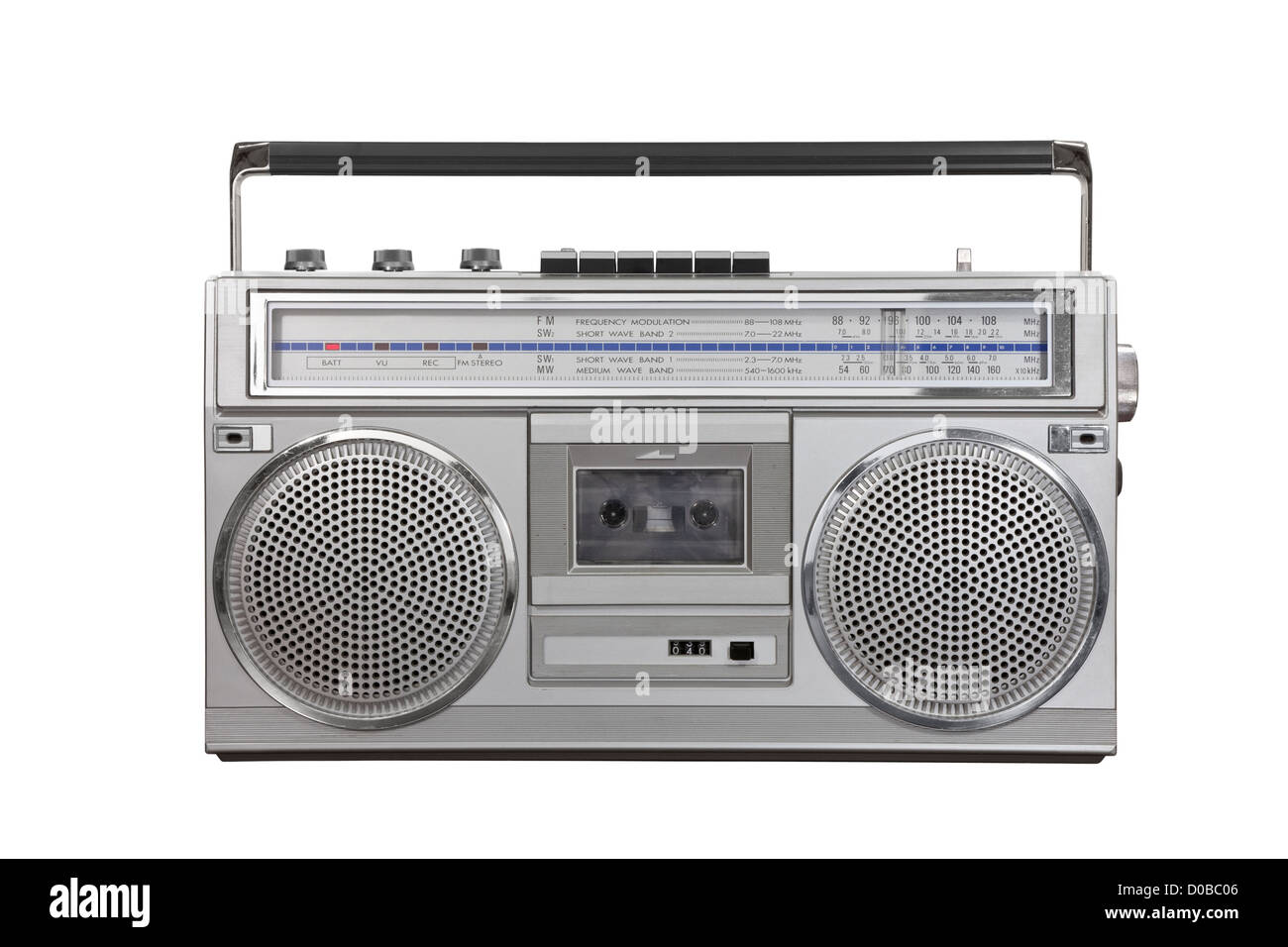 Vintage ghetto blaster portable stereo isolated with clipping path Stock  Photo - Alamy