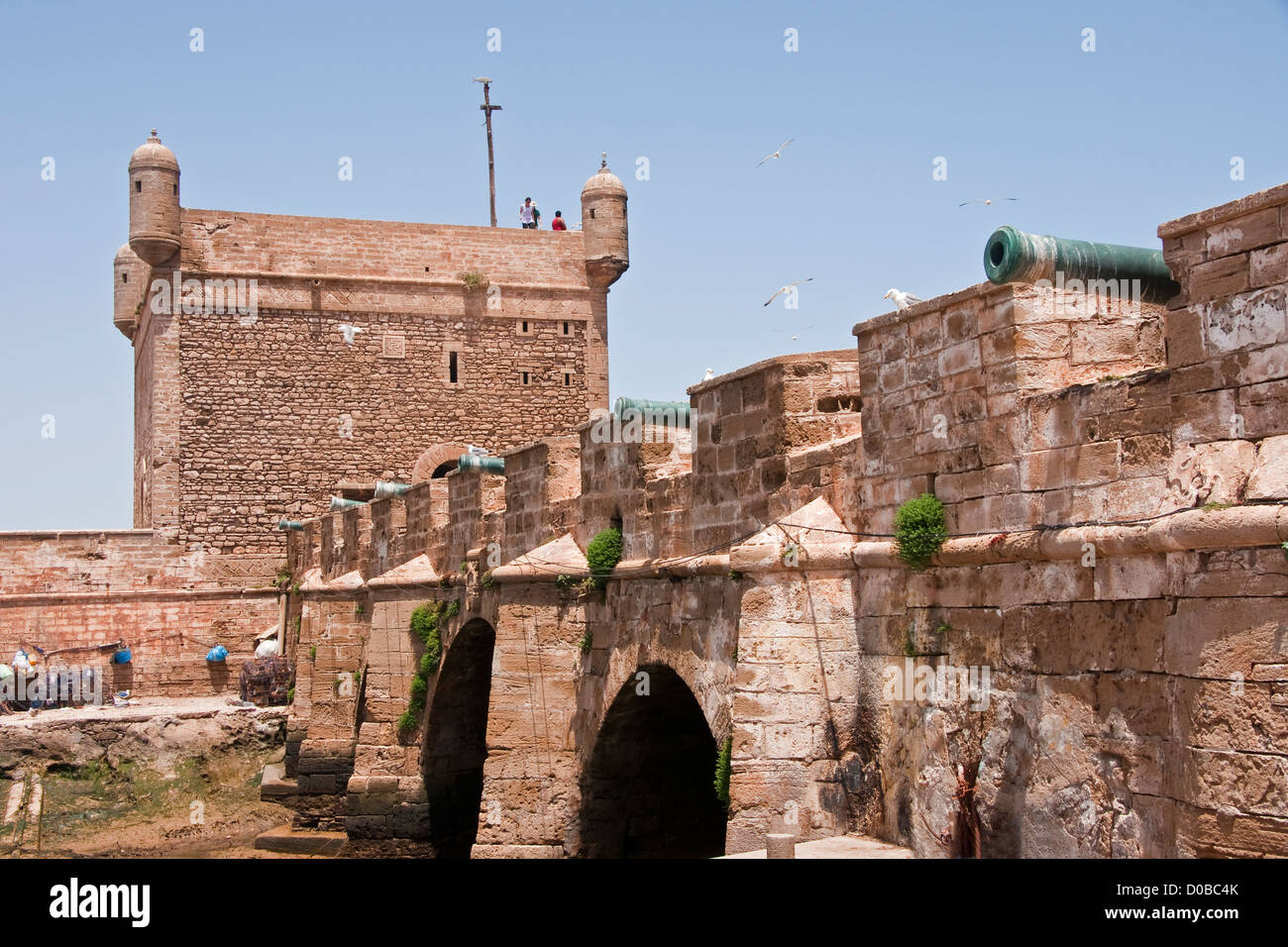 Essaouira's old Portugese fort overlooking ancient harbor Stock Photo