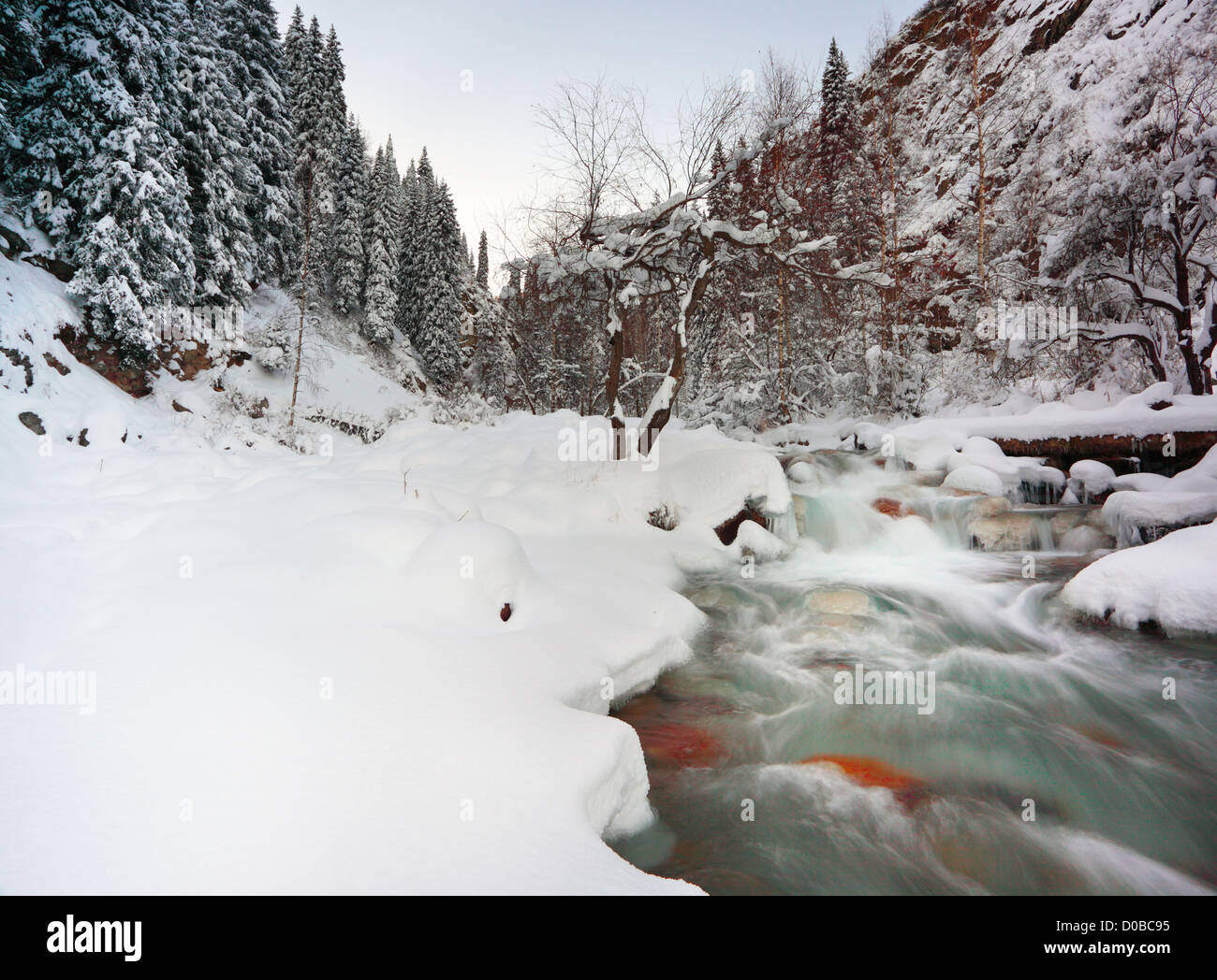 mountain river in winter time Stock Photo - Alamy