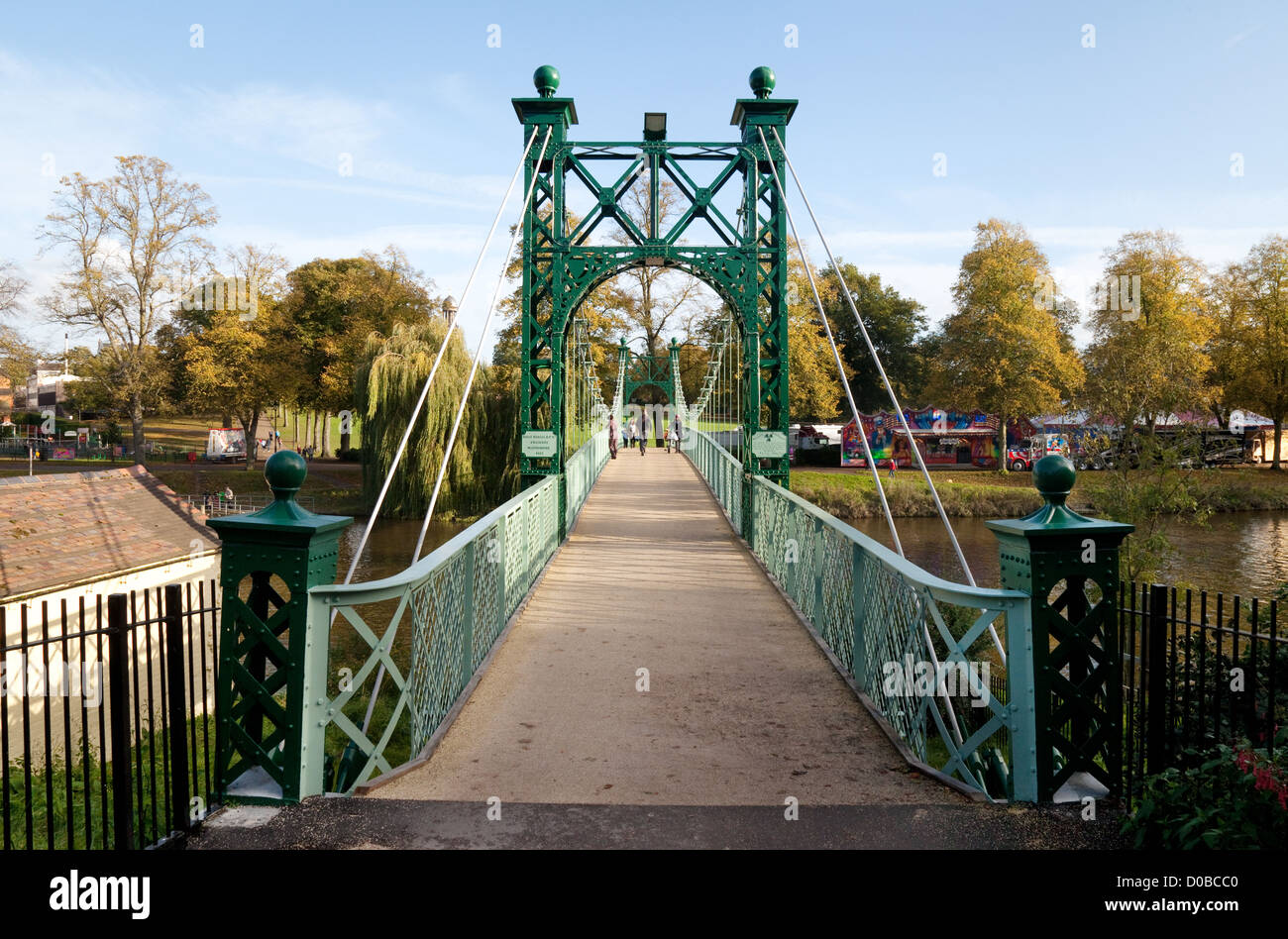 Porthill footbridge bridge over the River Severn at Shrewsbury