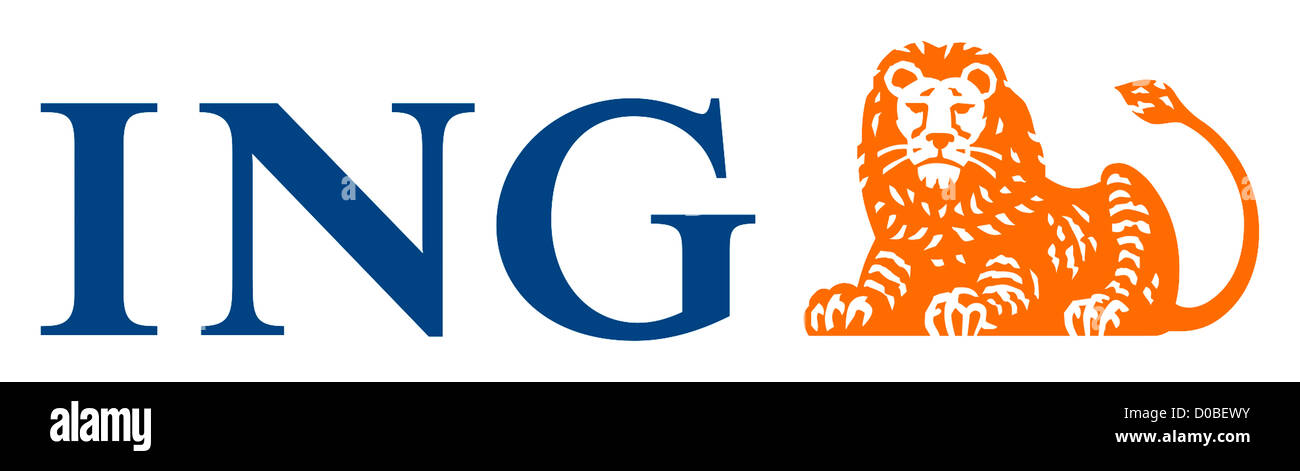 Logo of the Dutch financial service provider ING Groep N.V. with seat in Amsterdam. Stock Photo