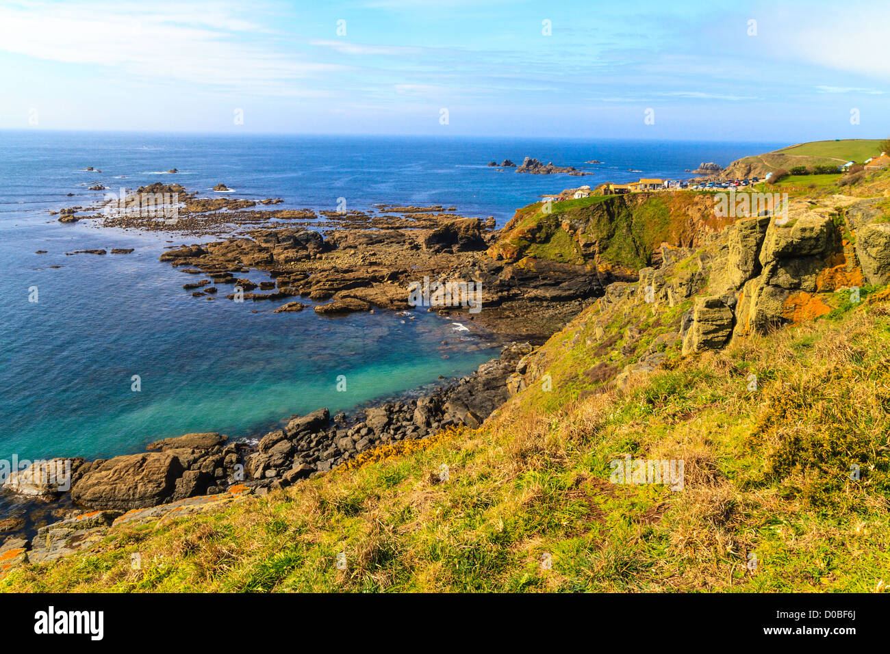 Lizard Point is the southernmost point of the United Kingdom mainland. Stock Photo