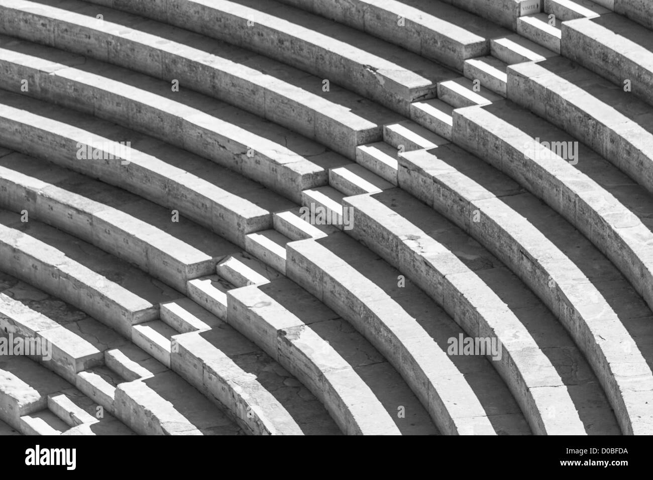 Stairs forming a high contrast black and white pattern Stock Photo