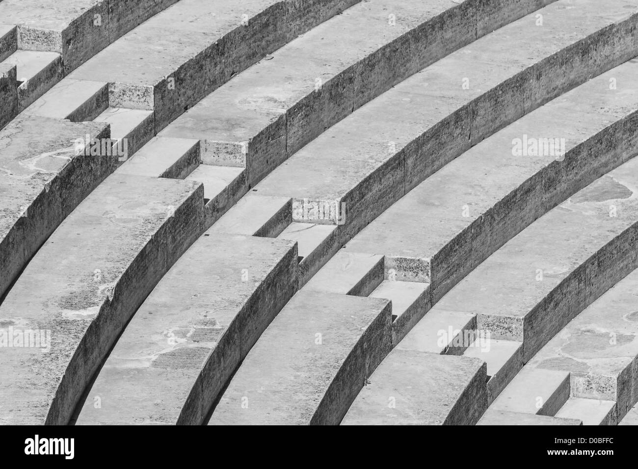 Stairs forming a high contrast black and white pattern Stock Photo