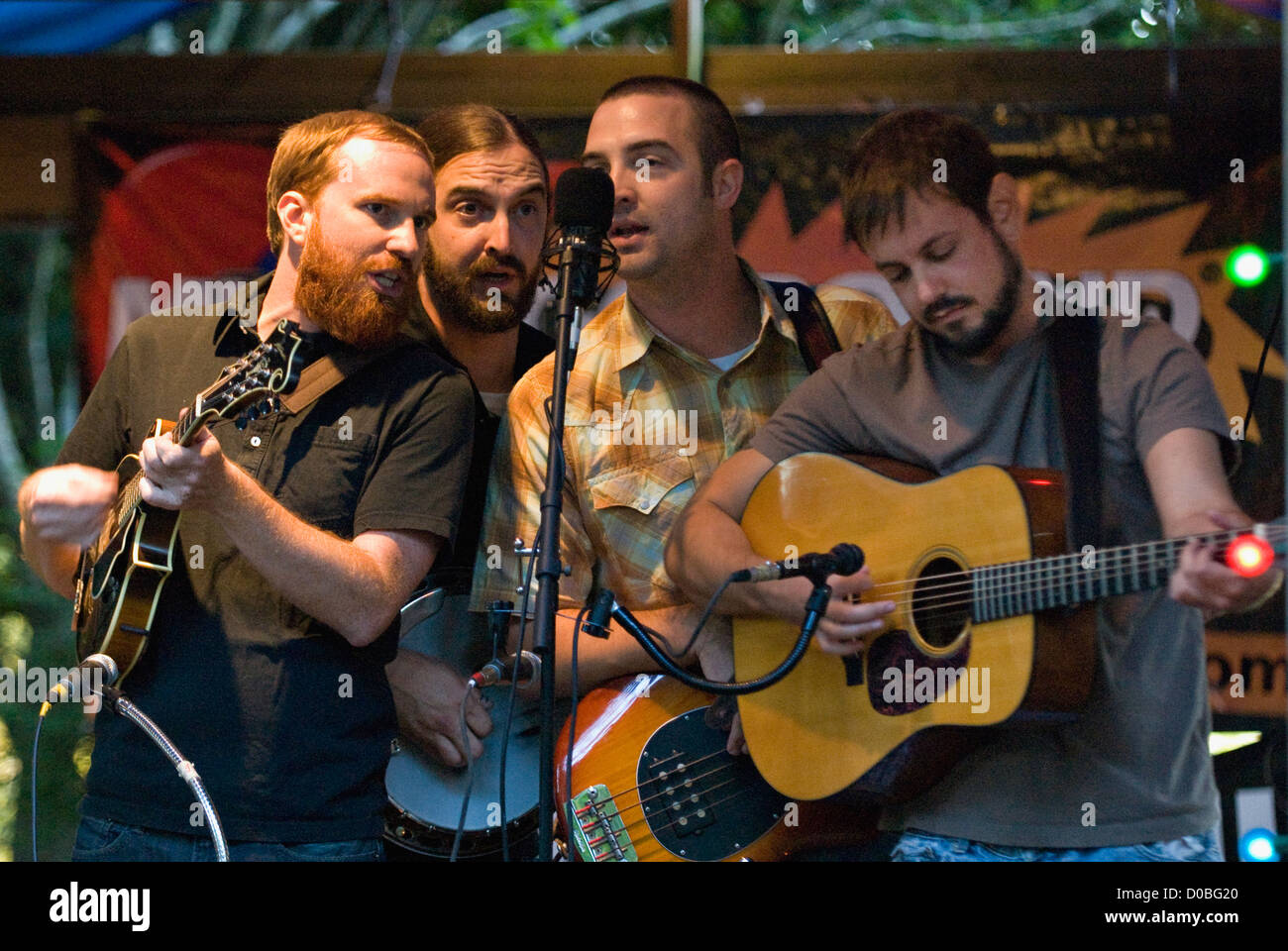 Relic Performing at Bluegrass Festival at Hidden Hill in Utica, Indiana Stock Photo