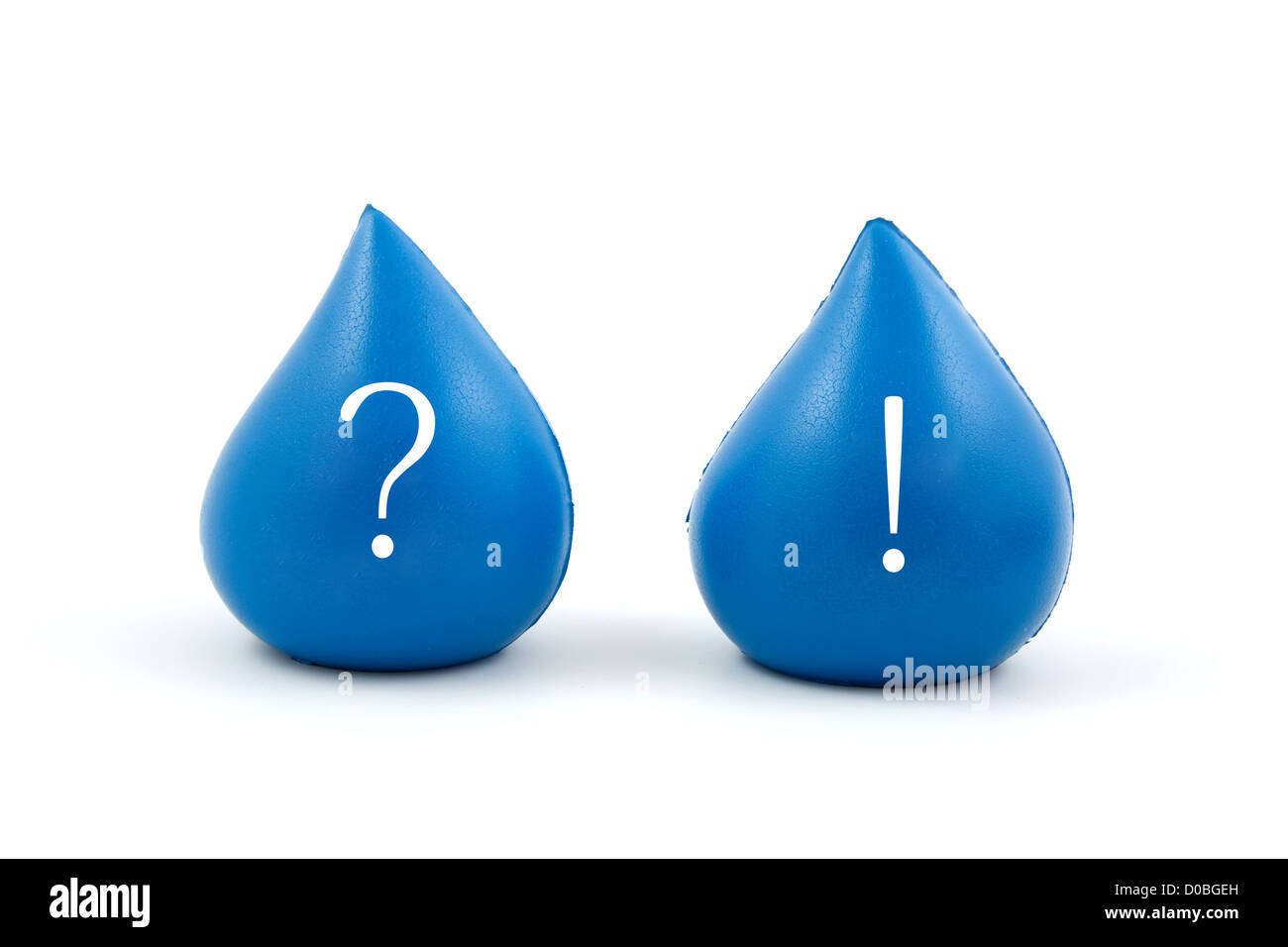 waterdrop with question and exclamation mark Stock Photo Alamy