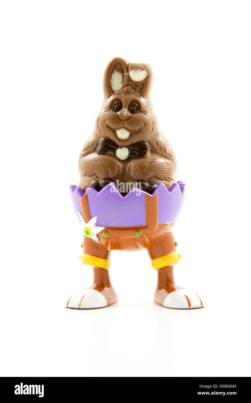 chocolate easter bunny isolated on white background Stock Photo - Alamy